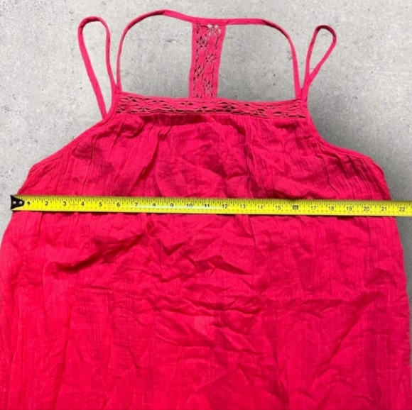 NWT Anthropologie Lace/Crochet Detail Boho/Bohemian Gauze Midi Dress in Pink XL - Picture 6 of 12